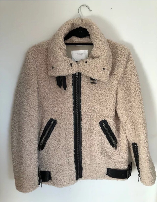zara teddy biker jacket